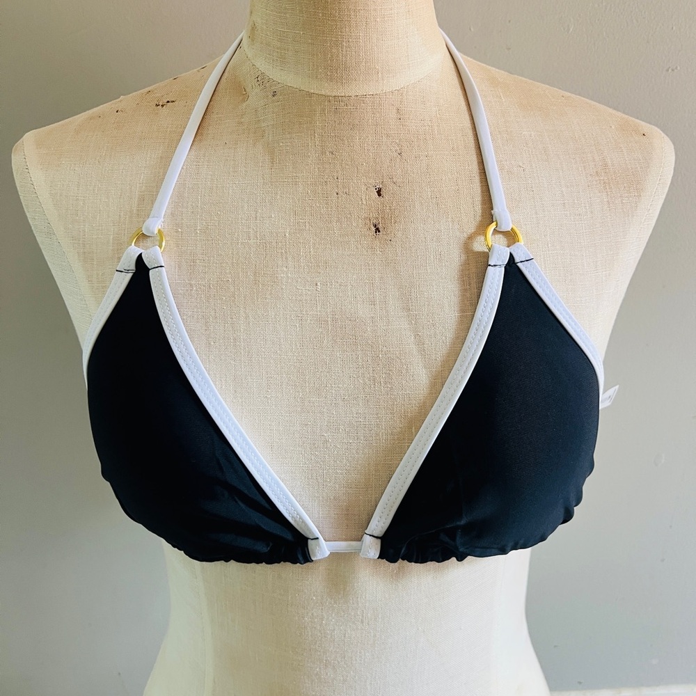 Stylish Black and White Bikini Top